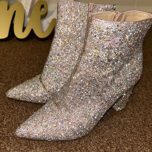 Betsey Johnson rhinestone booties